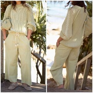 NWT Free People We The Free Easy Peasy Pull-On Cord Jeans frozen dew green - XS